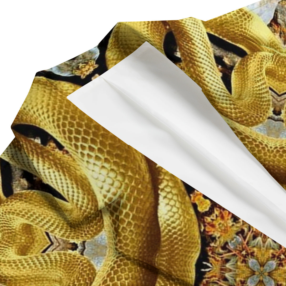 Golden Snake Kaleidoscope Print Men's Blazer-grizzshop
