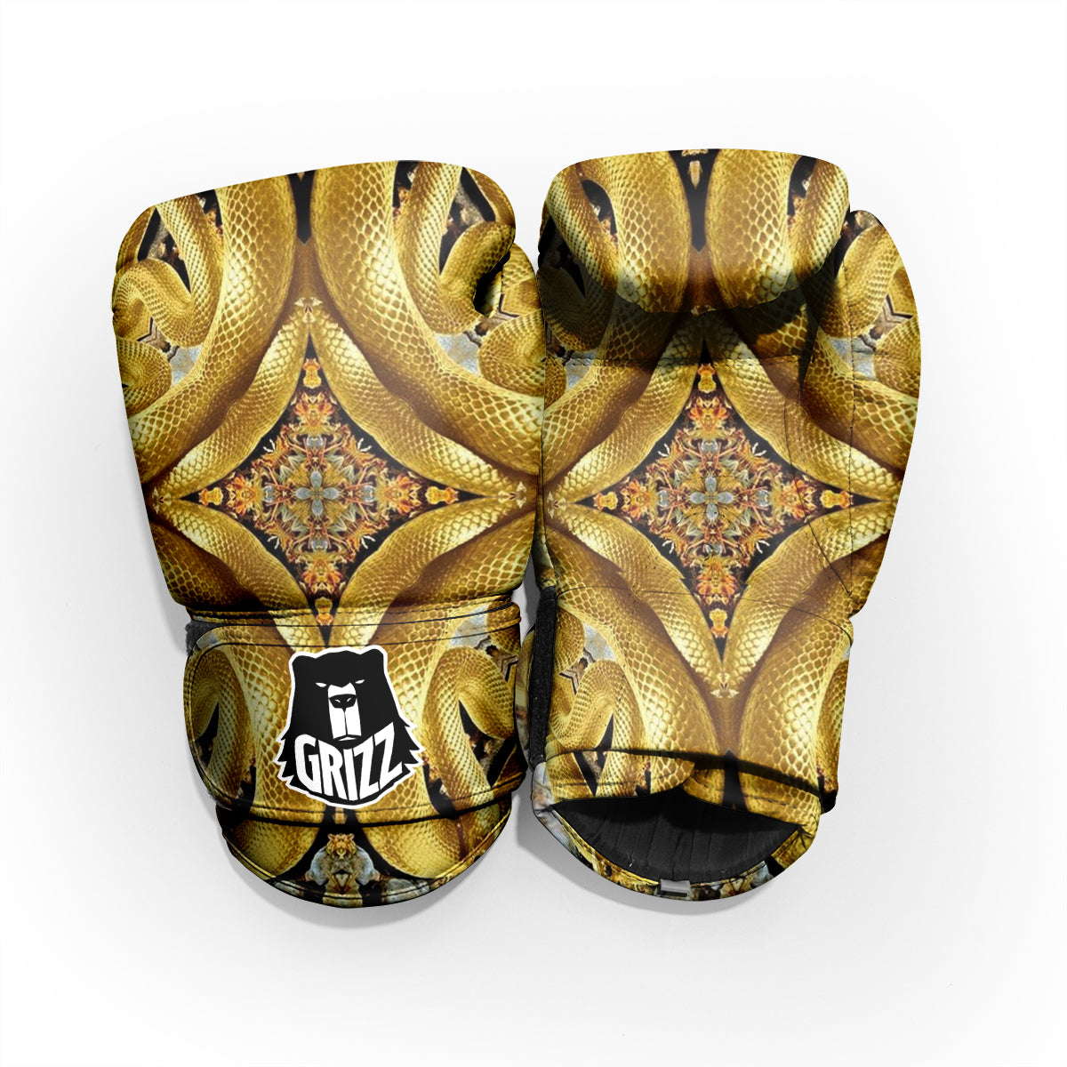 Golden Snake Kaleidoscope Print Pro Boxing Glove
