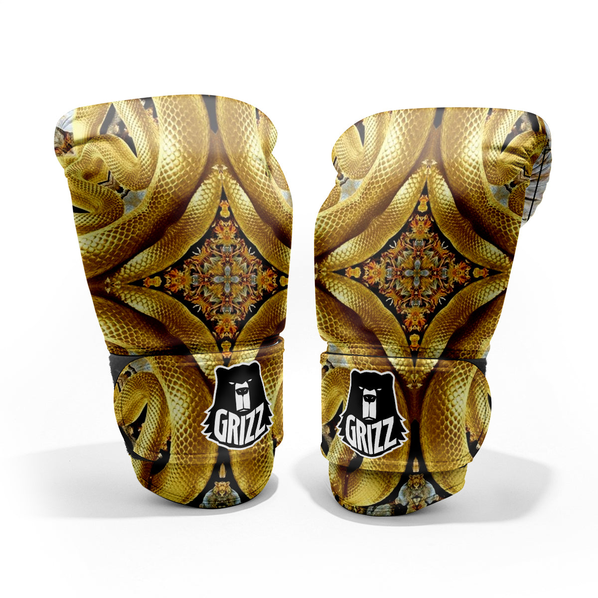 Golden Snake Kaleidoscope Print Pro Boxing Glove