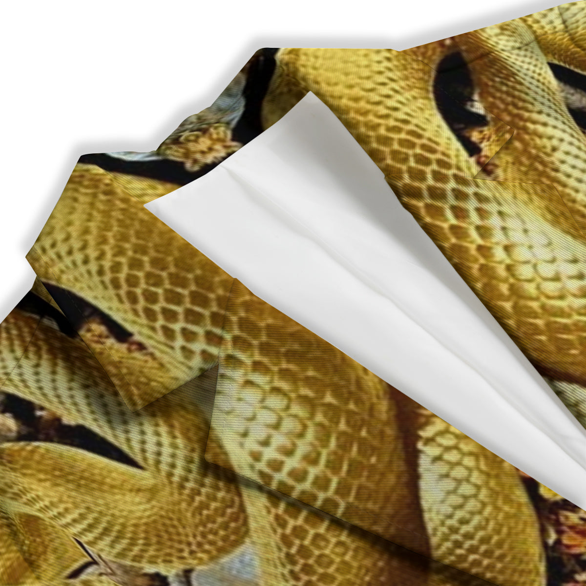 Golden Snake Kaleidoscope Print Women's Blazer-grizzshop