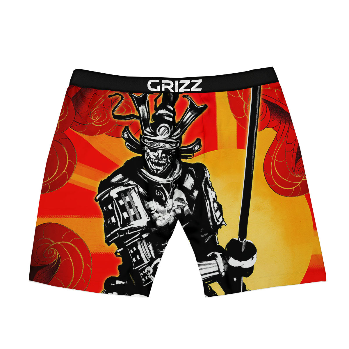 Golden Sun Samurai And Red Sky Print Boxer Briefs-grizzshop