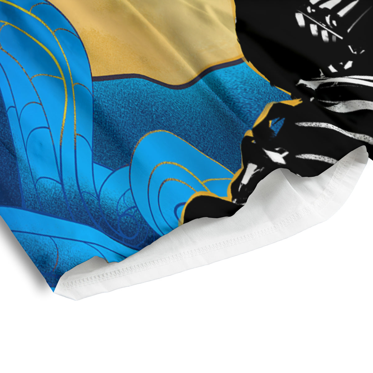Golden Sun Samurai Blue Sky Print Men's Athletic Shorts