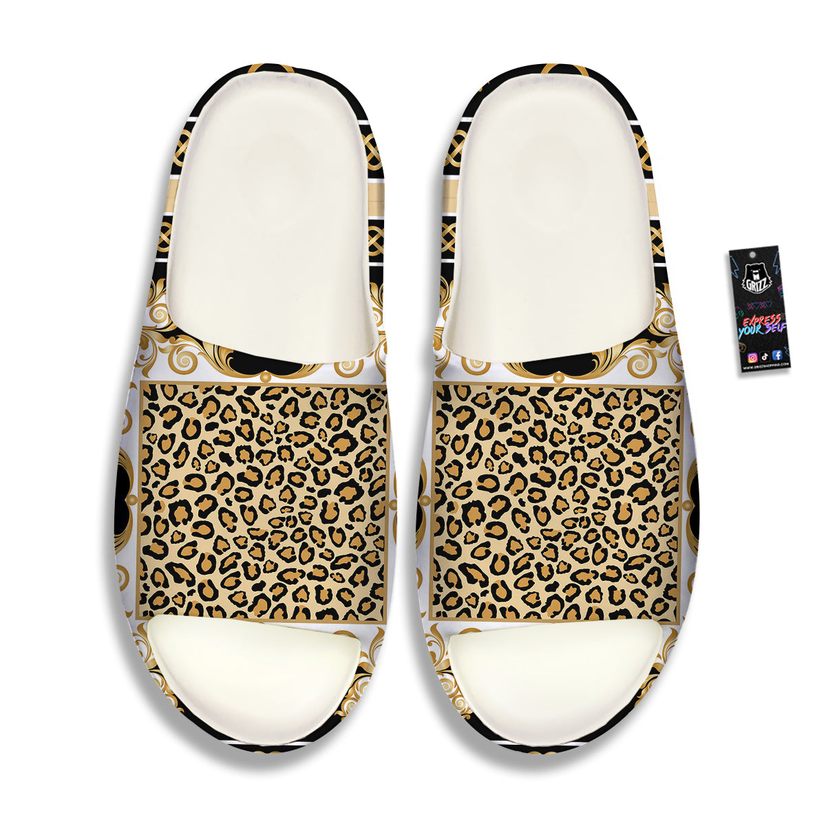 Golden Baroque And Leopard Print Sandals-grizzshop