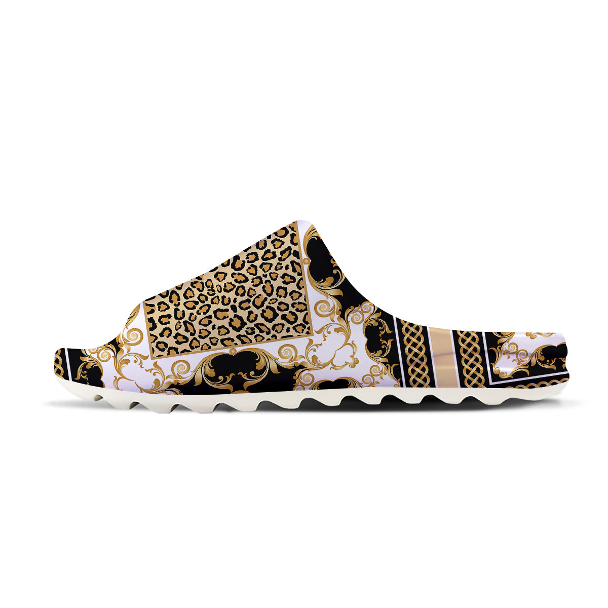 Golden Baroque And Leopard Print Sandals-grizzshop