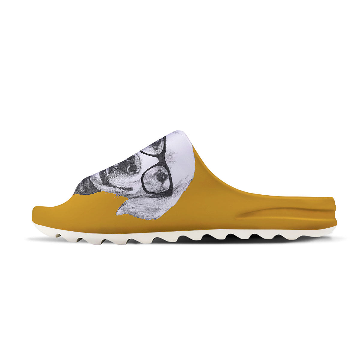 Golden Retriever With Glasses Print Sandals