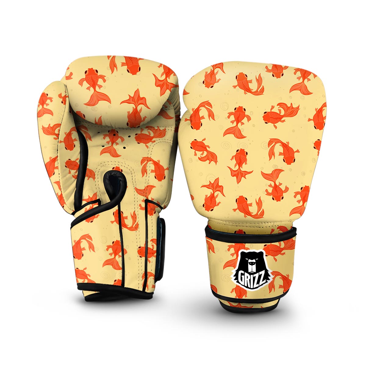 Goldfish Pattern Print Boxing Gloves-grizzshop