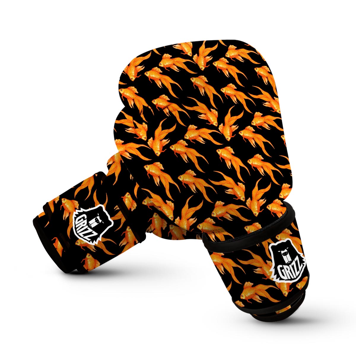 Goldfish Print Pattern Boxing Gloves-grizzshop