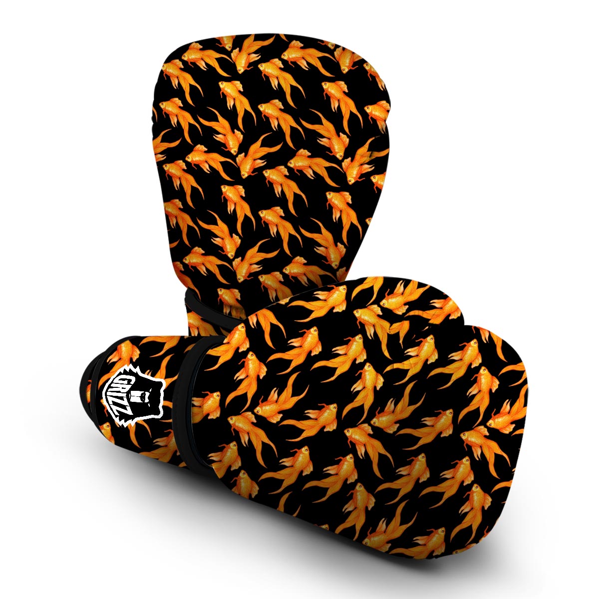 Goldfish Print Pattern Boxing Gloves-grizzshop