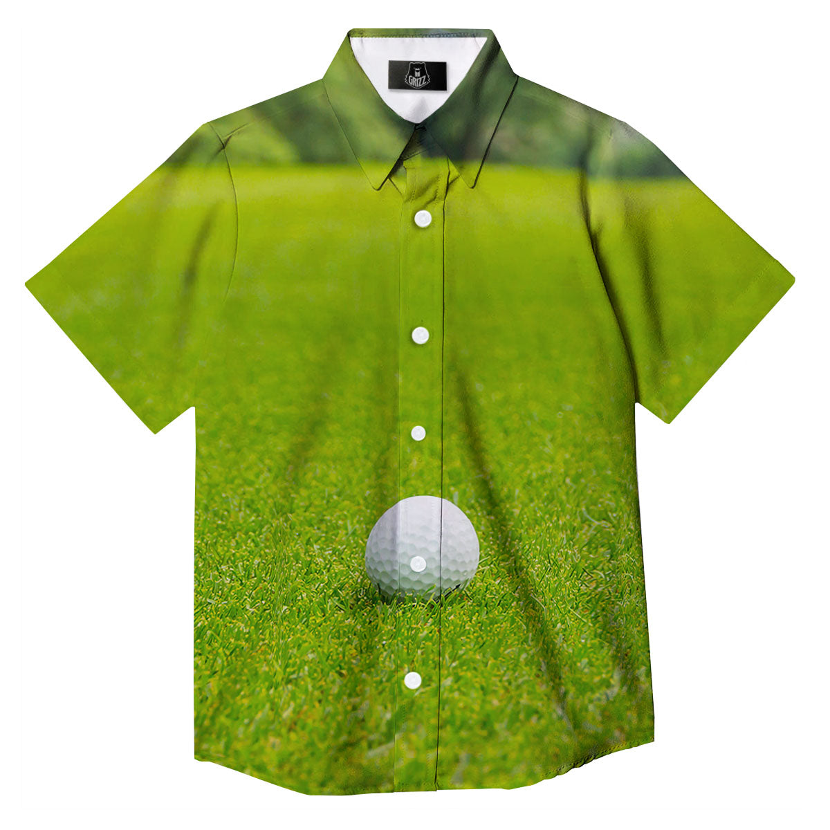 Golf Area Print Button Up Shirt-grizzshop
