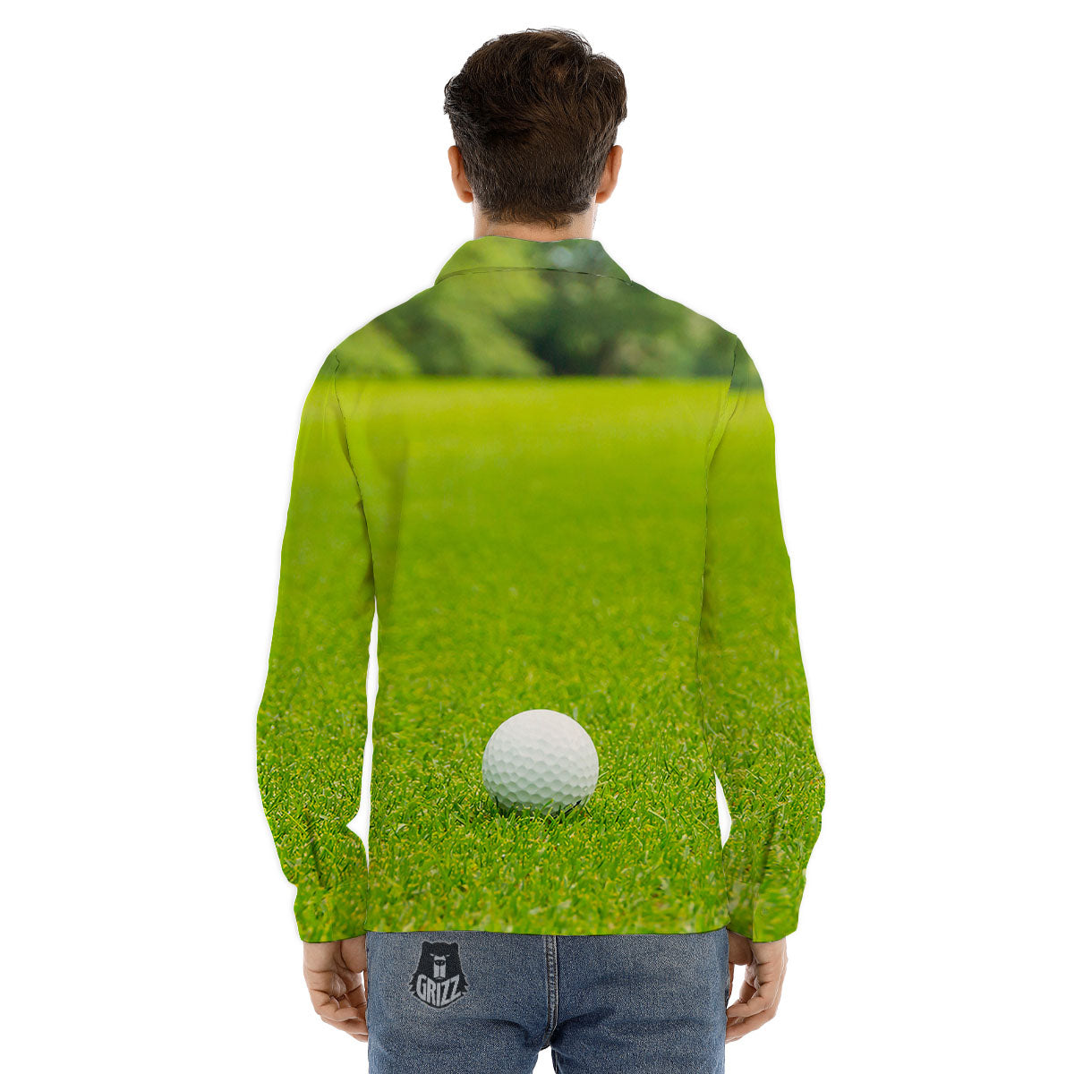 Golf Area Print Men's Dress Shirts-grizzshop