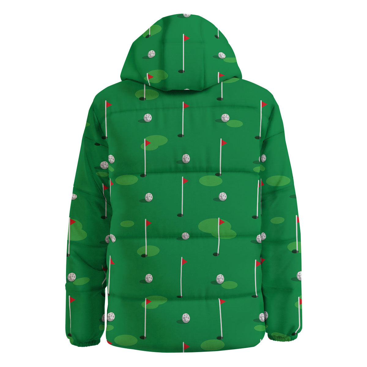 Golf Ball Green Print Pattern Down Jacket-grizzshop