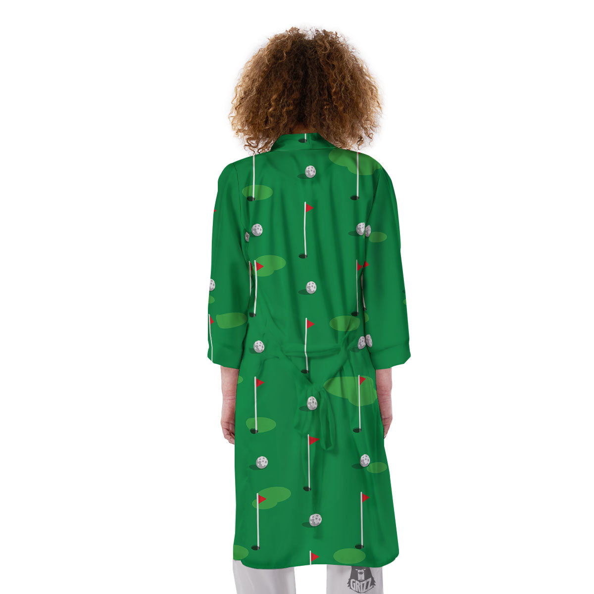 Golf Ball Green Print Pattern Kimono-grizzshop