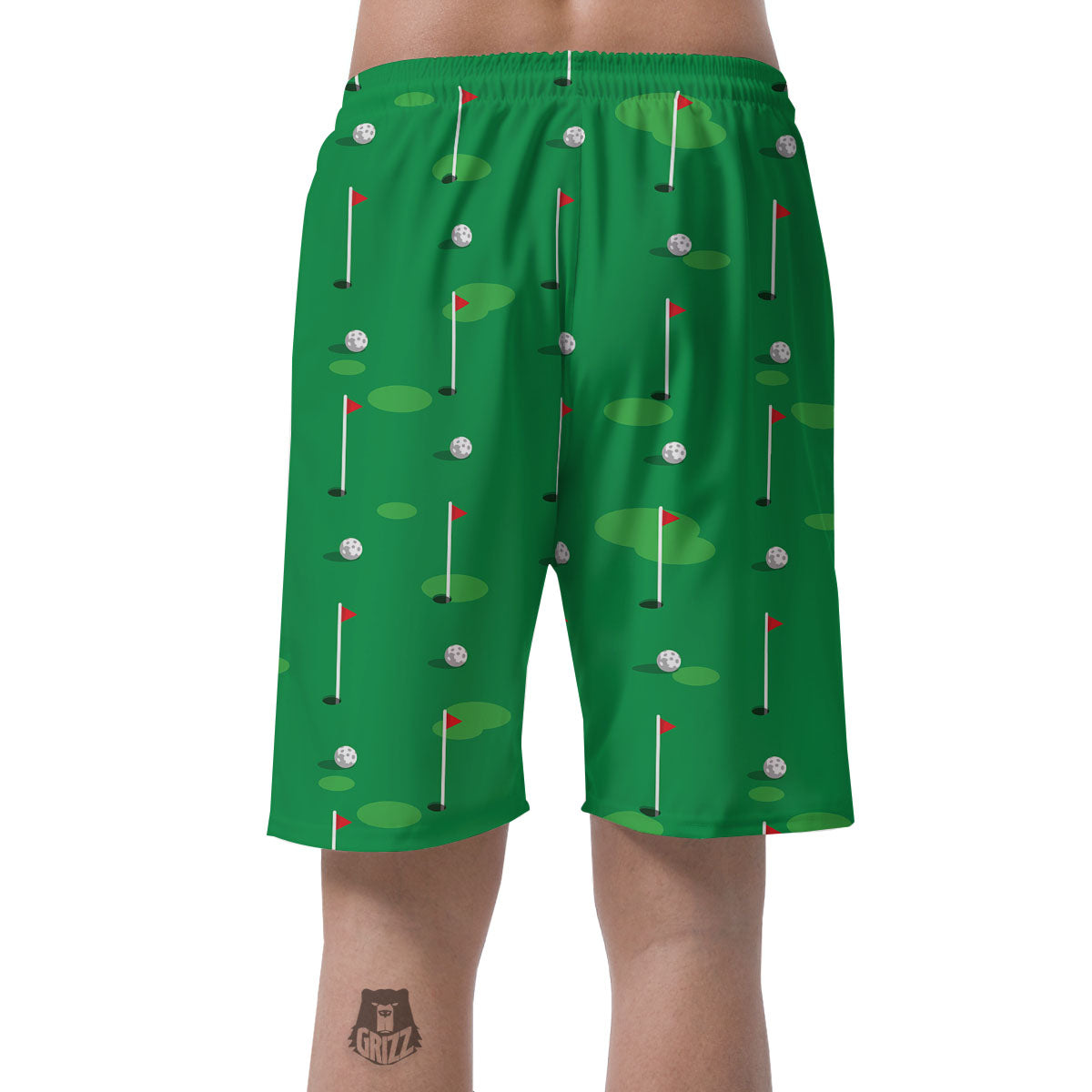 Golf Ball Green Print Pattern Men's Shorts-grizzshop