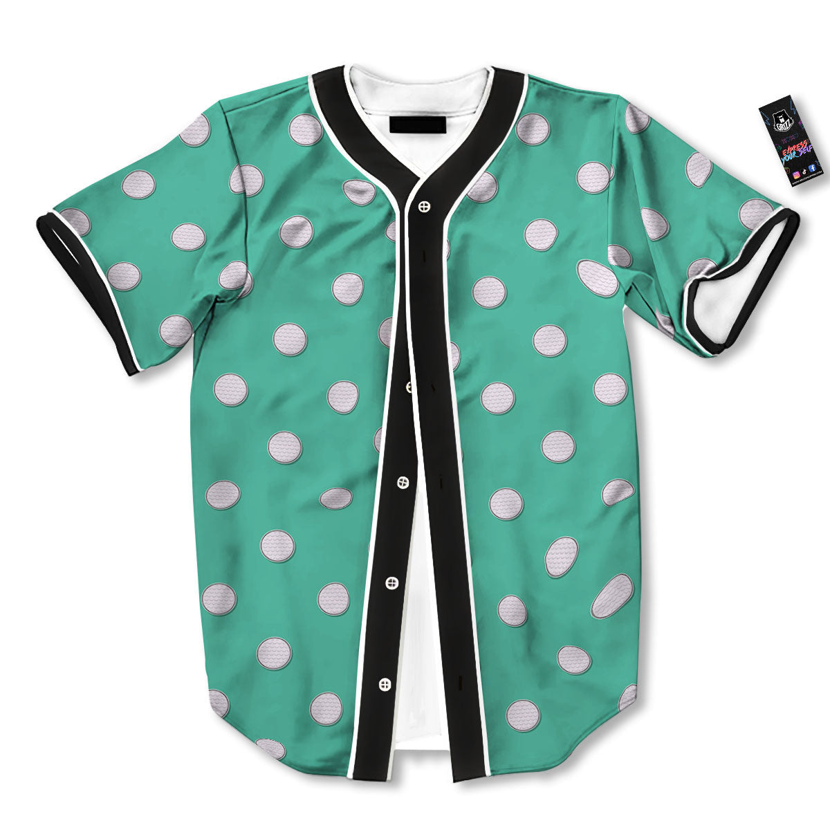 Golf Ball Print Pattern Baseball Jersey-grizzshop