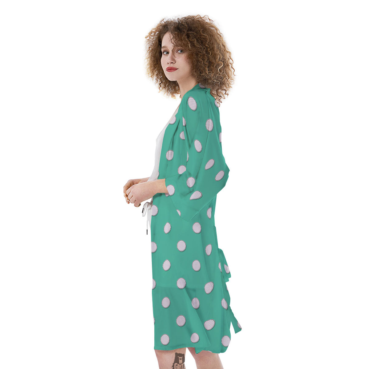 Golf Ball Print Pattern Kimono-grizzshop