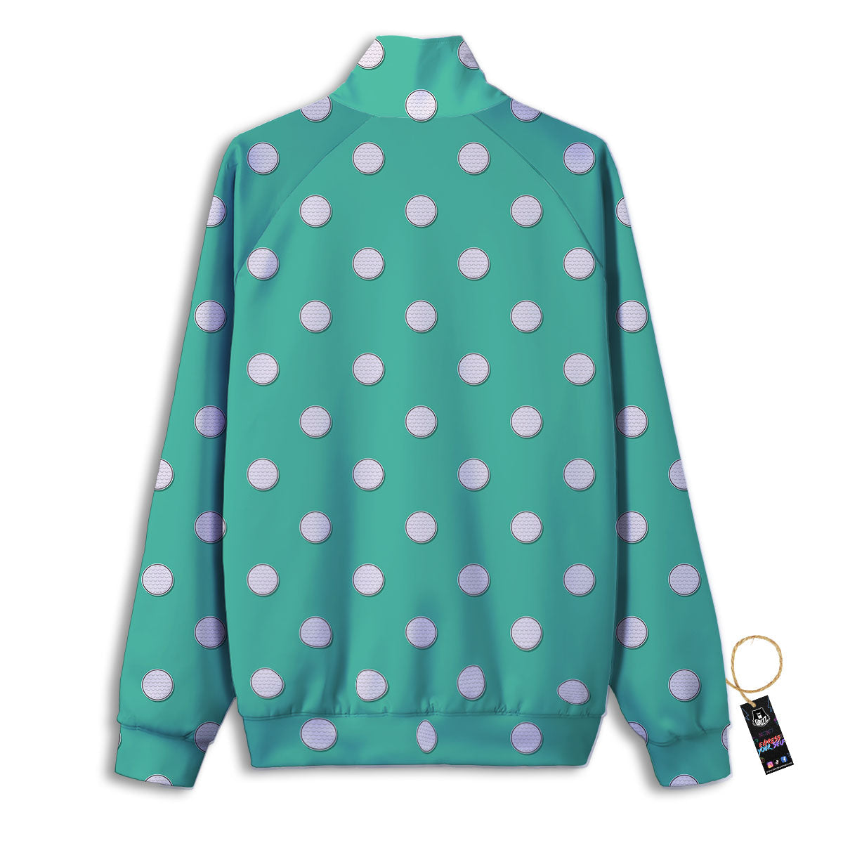 Golf Ball Print Pattern Track Jacket-grizzshop