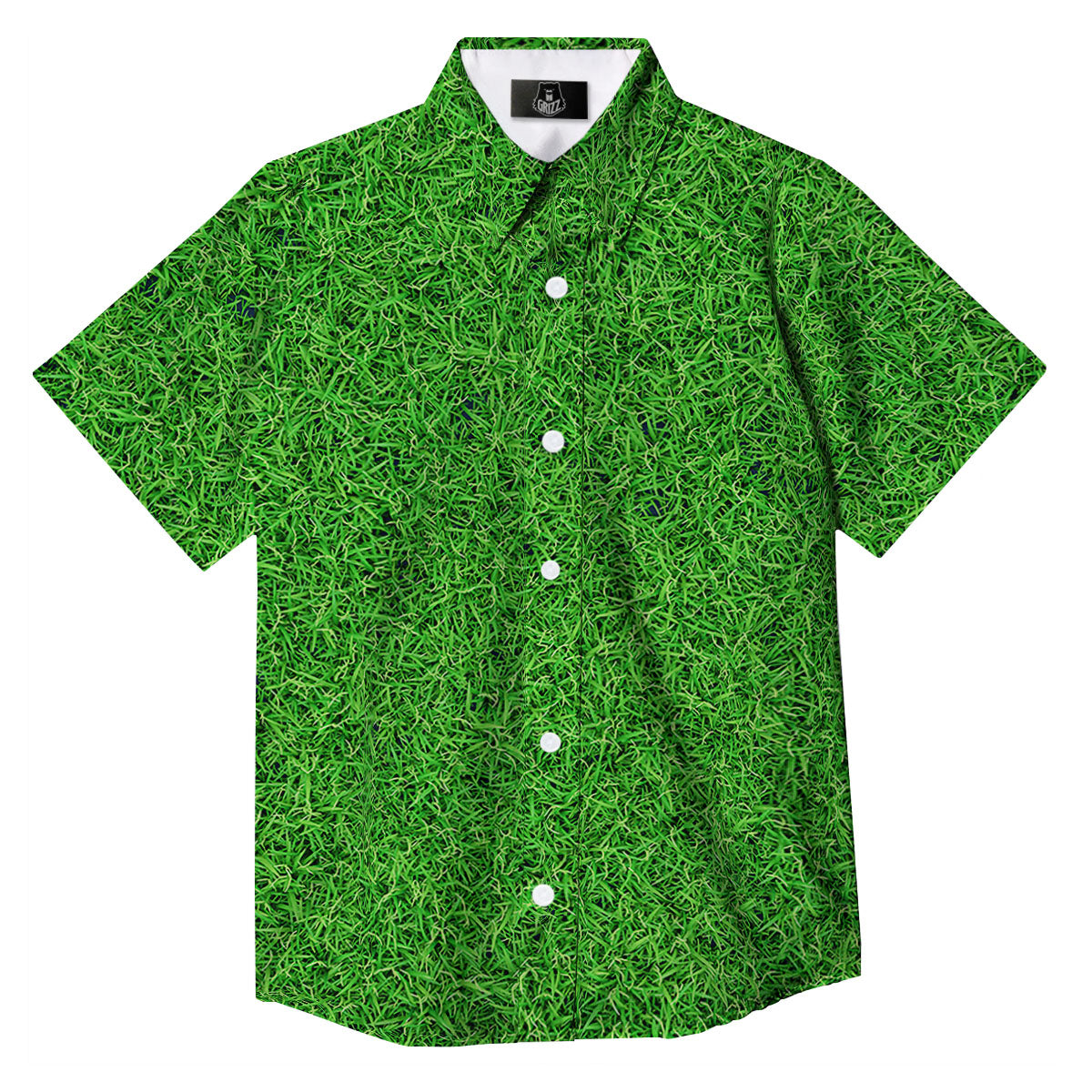 Golf Grass Print Button Up Shirt-grizzshop