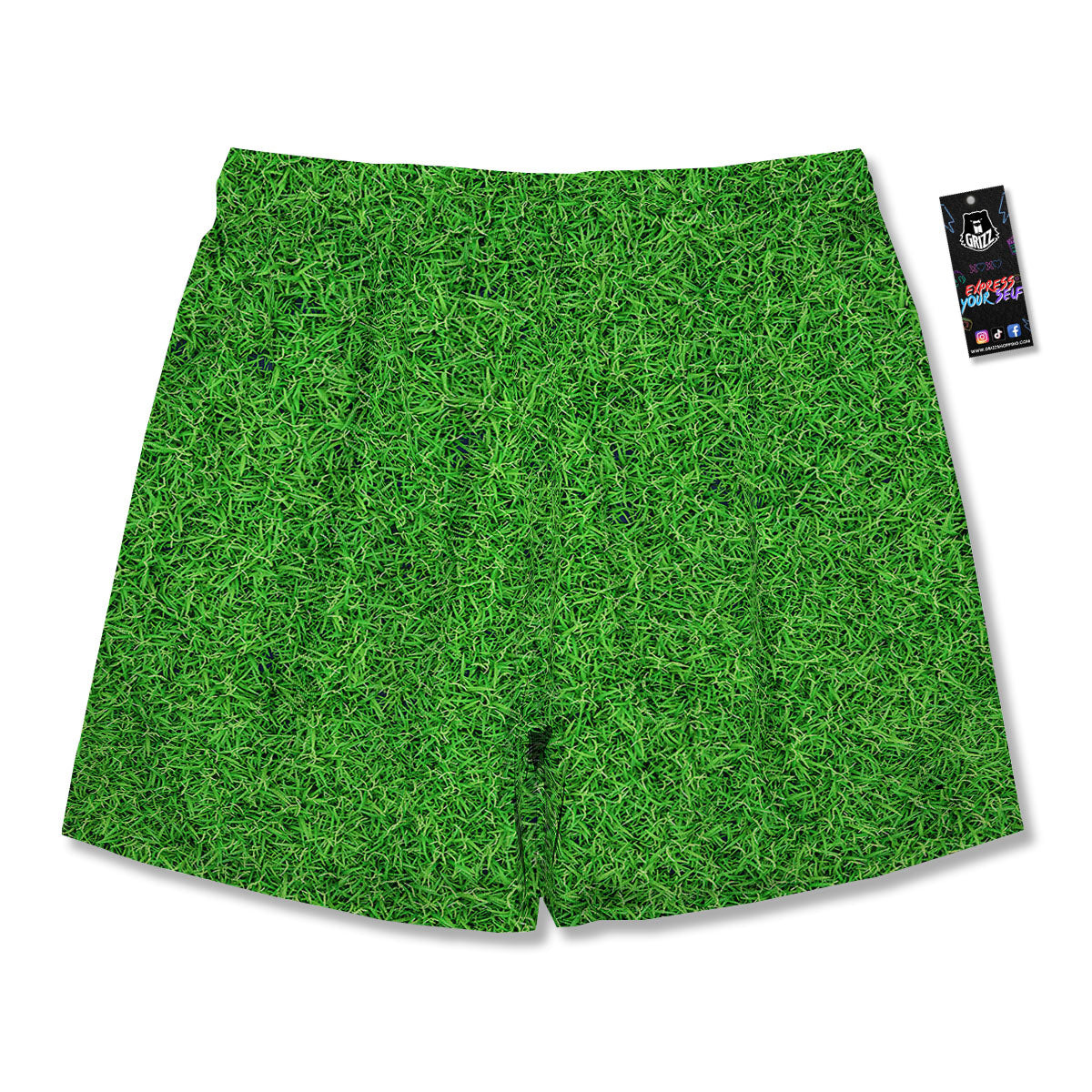 Golf Grass Print Men's Running Shorts-grizzshop