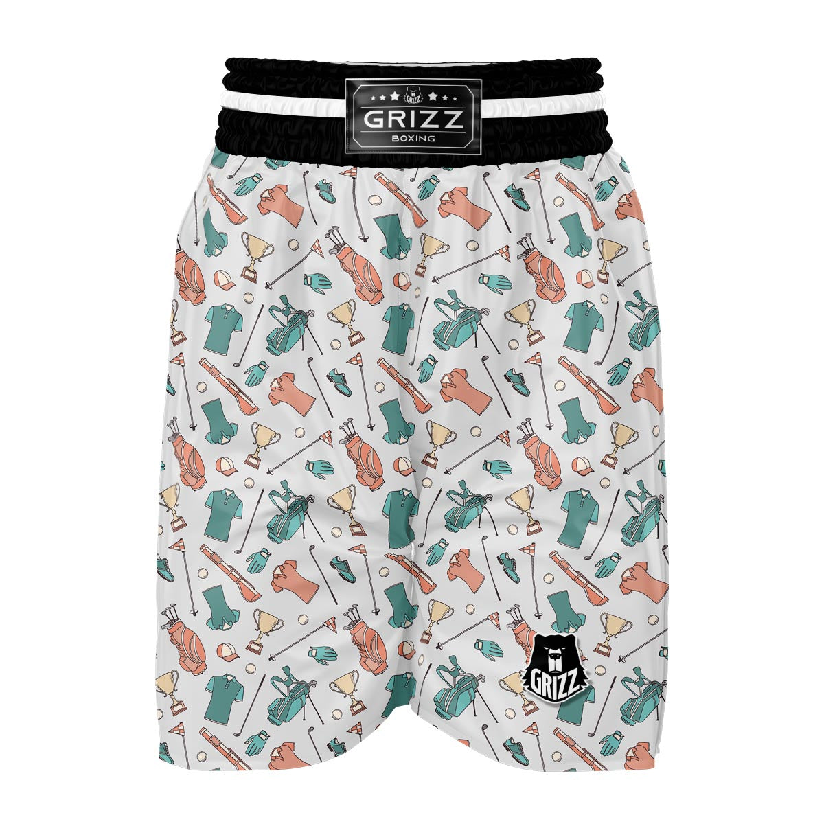 Golf Pattern Print Boxing Shorts-grizzshop