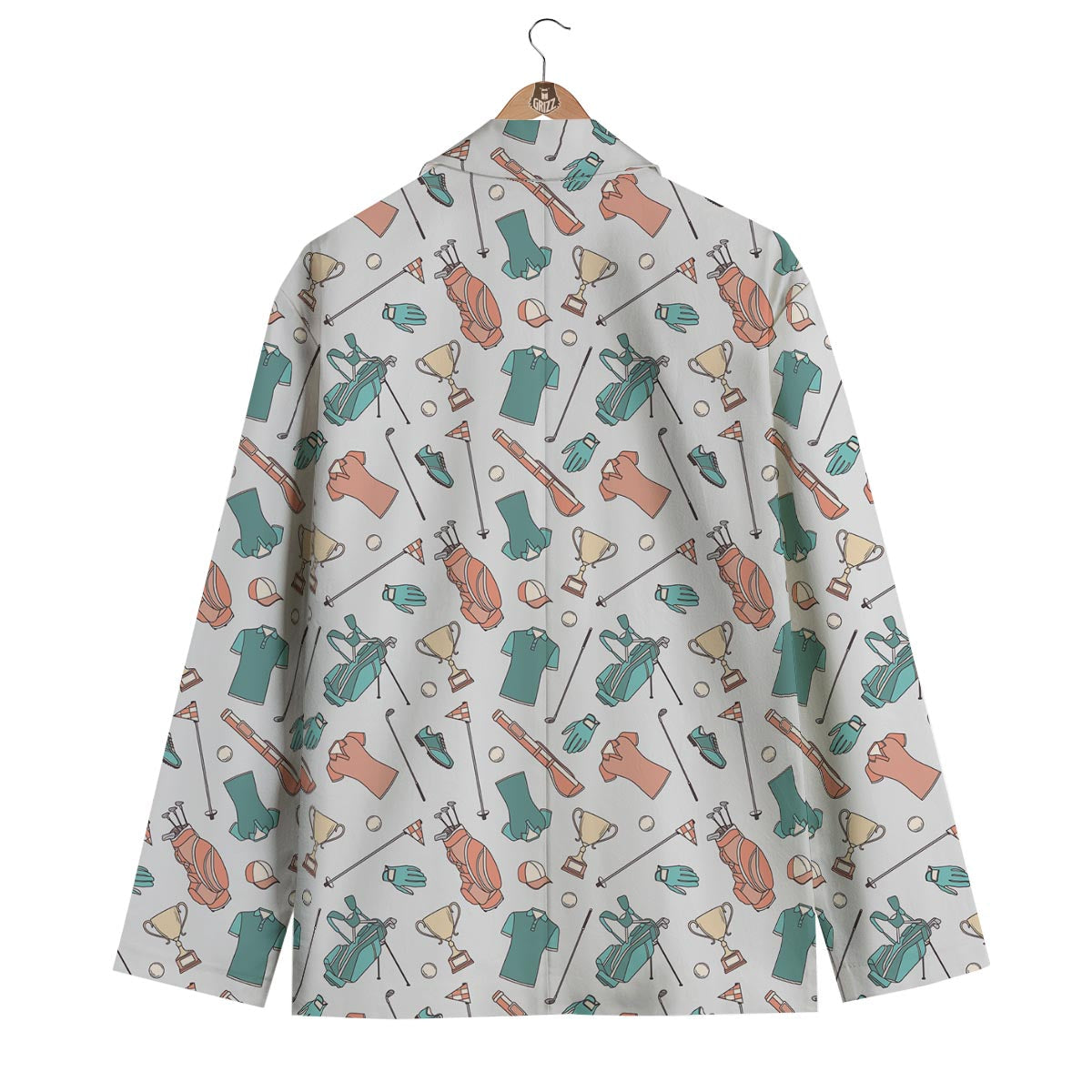 Golf Pattern Print Men's Blazer-grizzshop