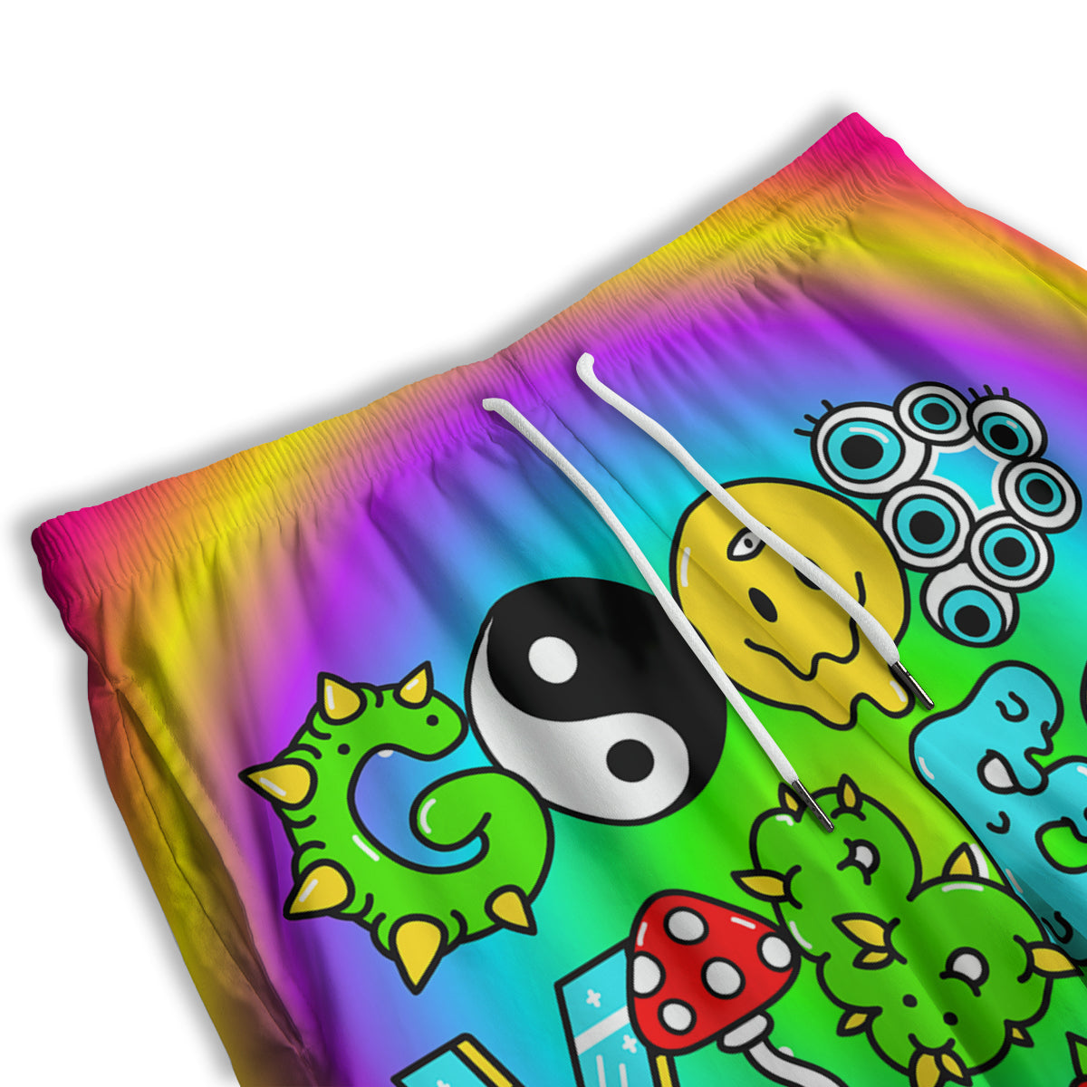 Good Vibes Only Quote Trippy Psychedelic Print Men's Athletic Shorts