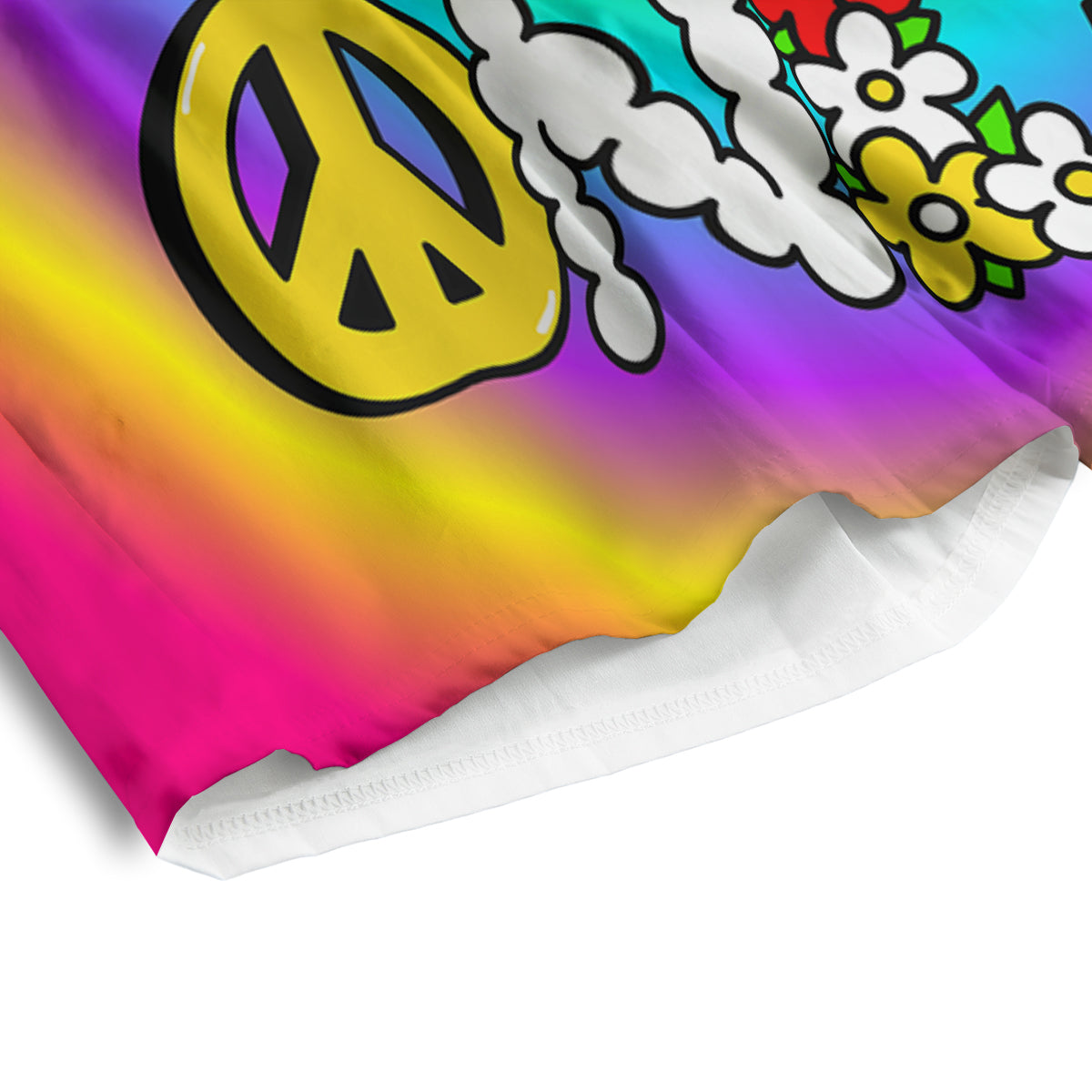 Good Vibes Only Quote Trippy Psychedelic Print Men's Athletic Shorts