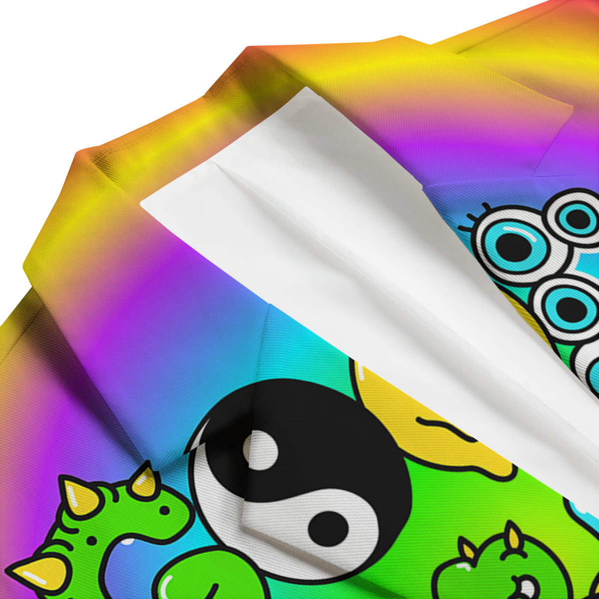 Good Vibes Only Quote Trippy Psychedelic Print Men's Blazer-grizzshop