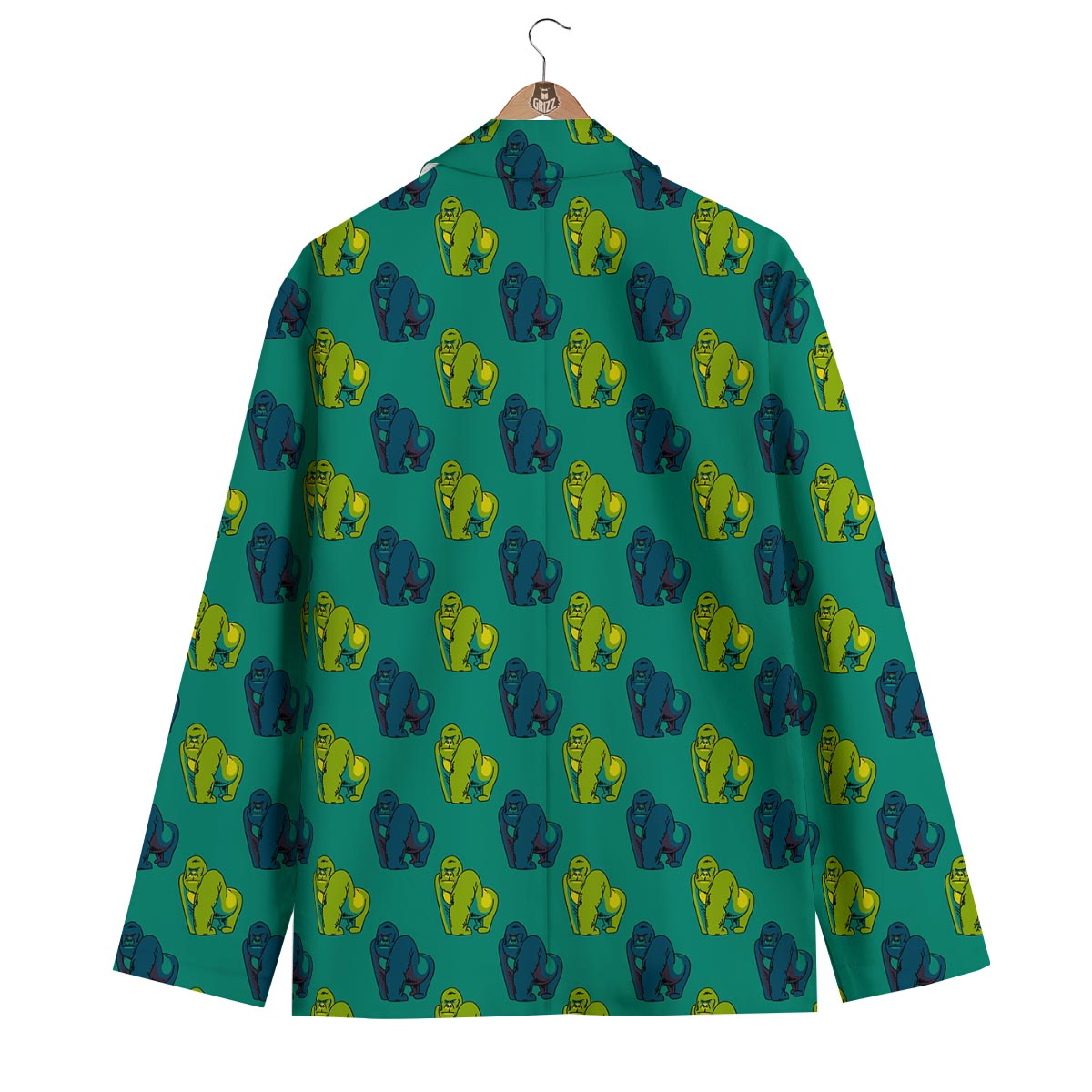 Gorilla Print Pattern Men's Blazer-grizzshop