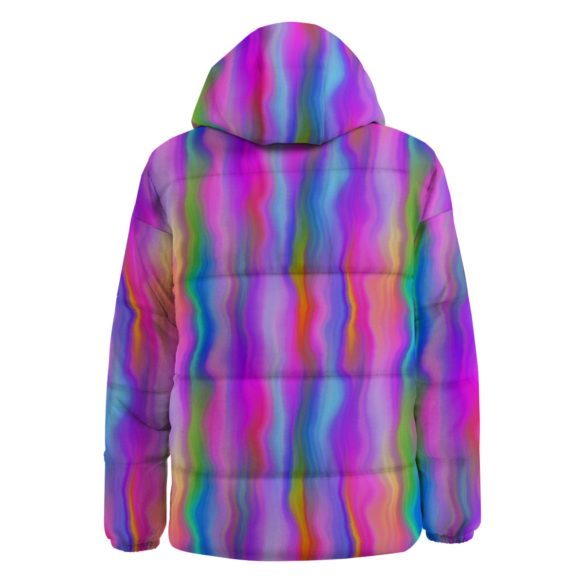 Gradient Psychedelic Print Pattern Down Jacket-grizzshop