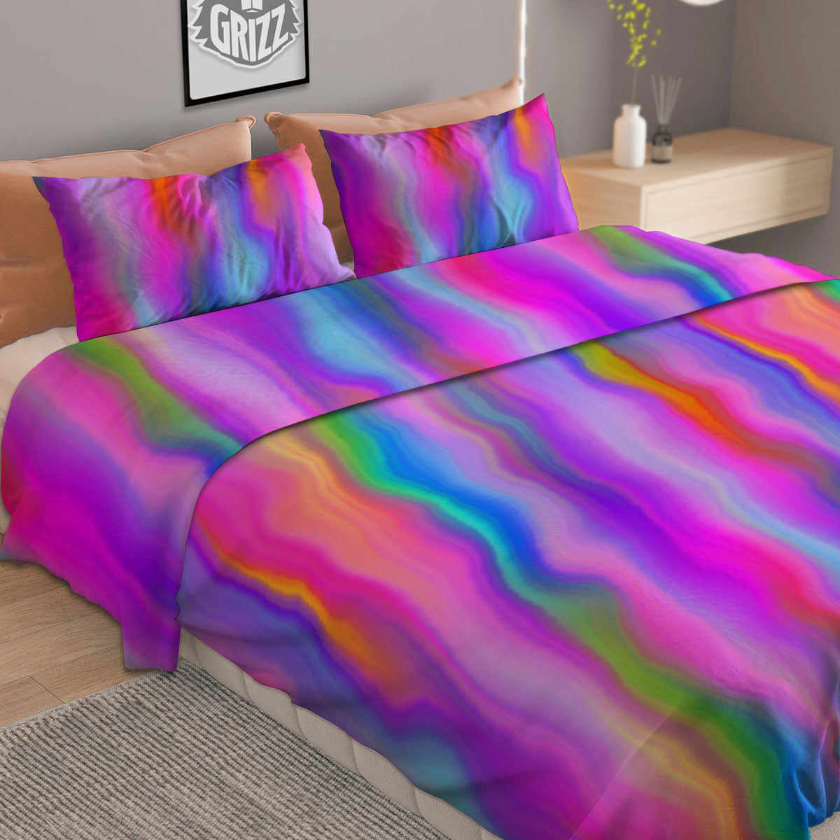 German Shepherd Portrait Vintage Print Duvet Cover Bedding Set