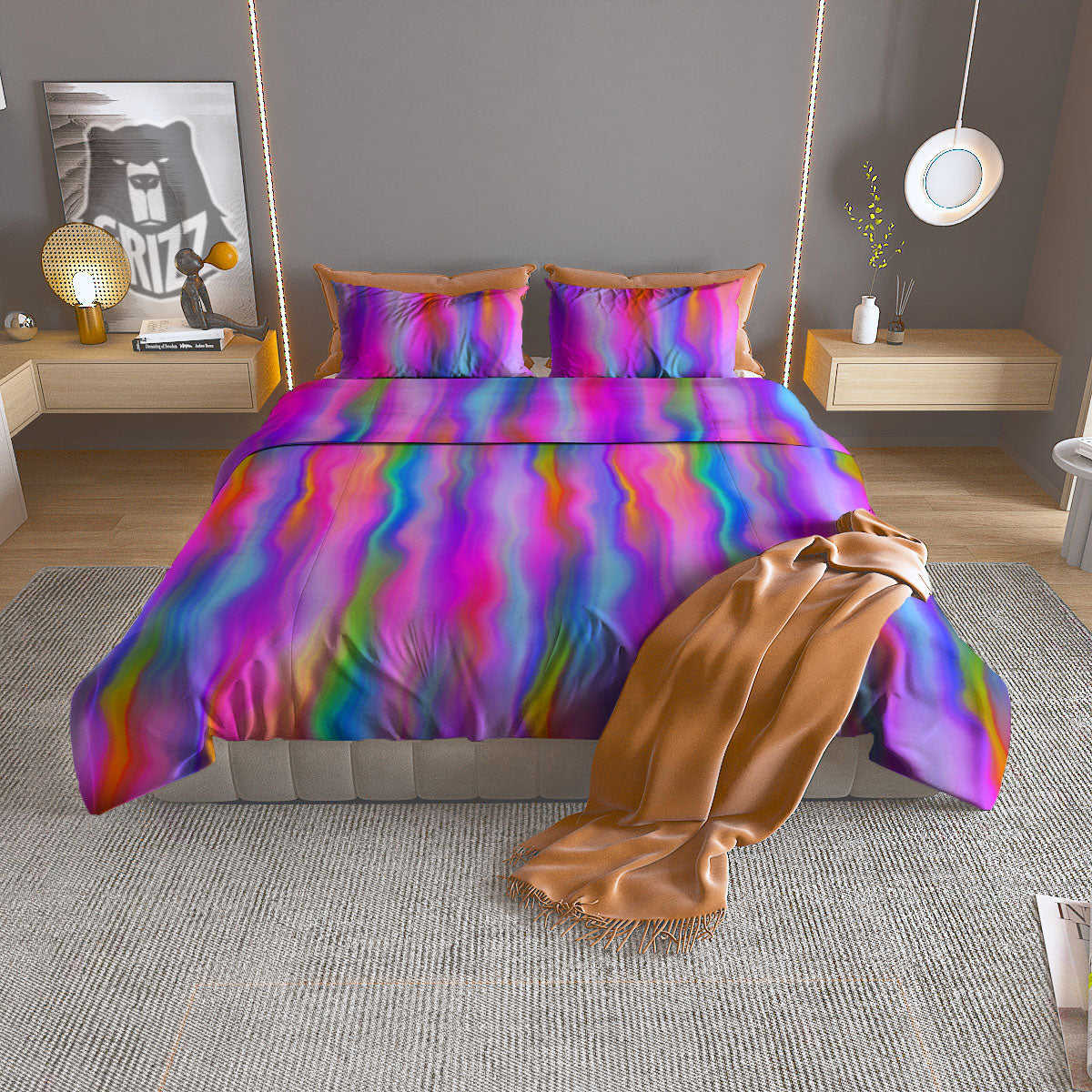 German Shepherd Portrait Vintage Print Duvet Cover Bedding Set