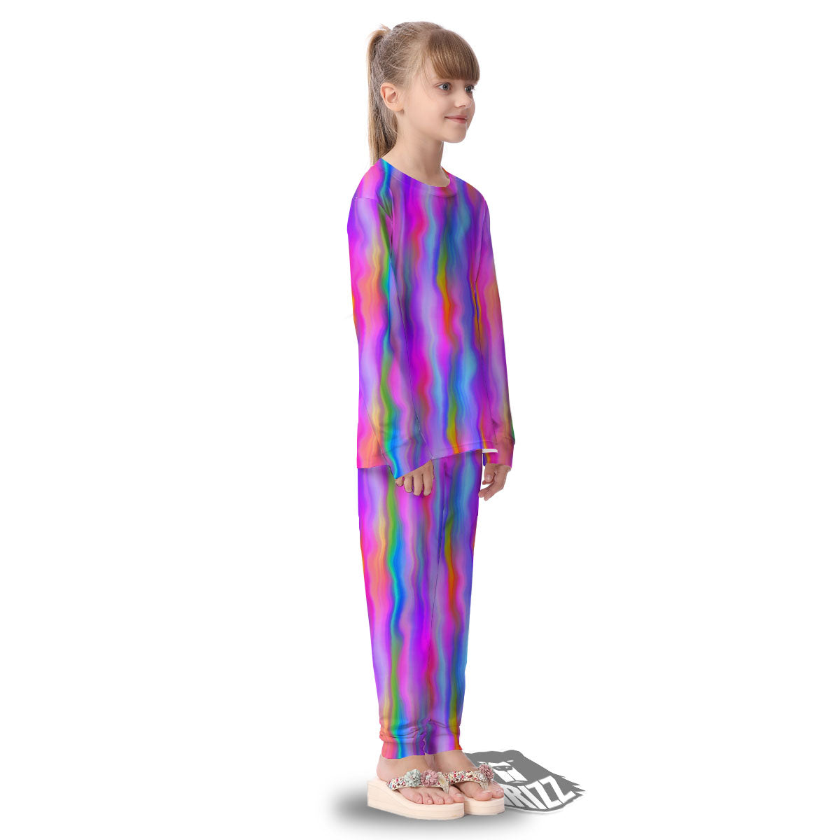 Gradient Psychedelic Print Pattern Kid's Pajamas-grizzshop