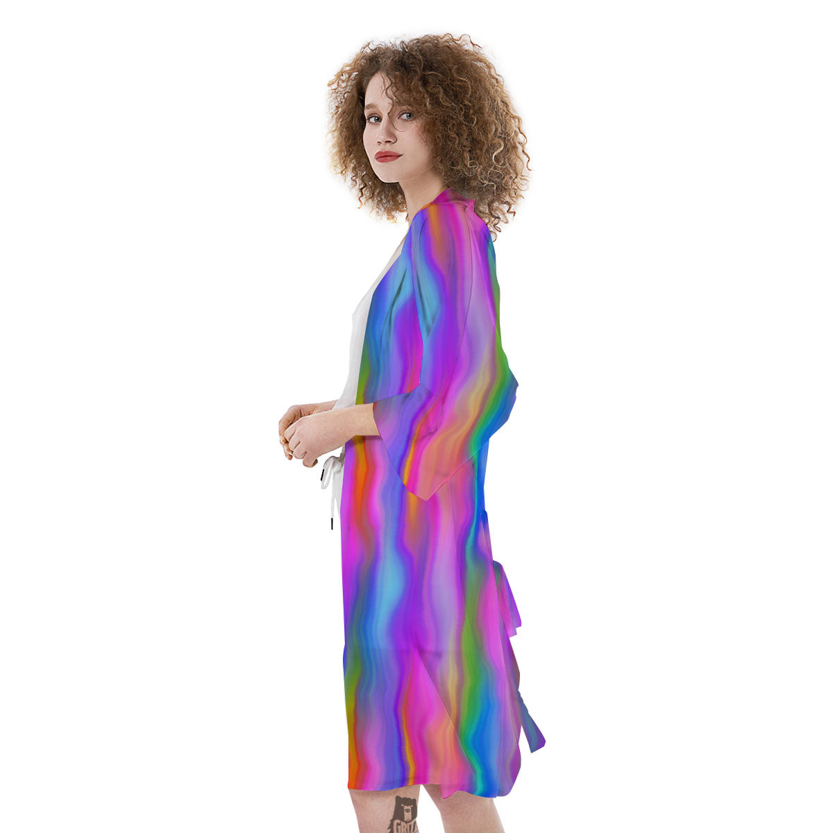 Gradient Psychedelic Print Pattern Kimono-grizzshop
