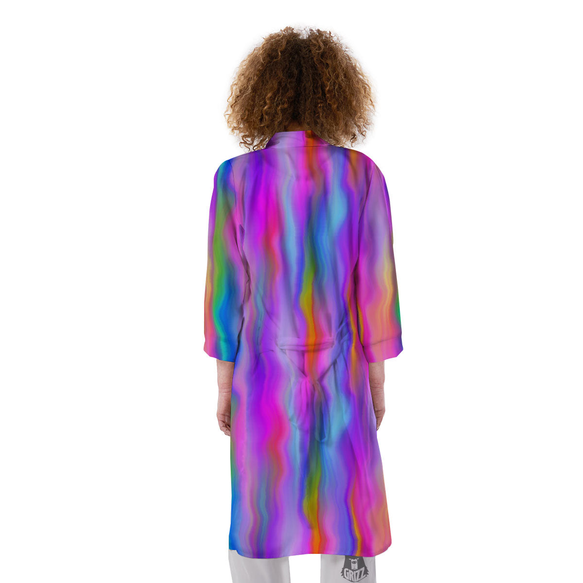 Gradient Psychedelic Print Pattern Kimono-grizzshop