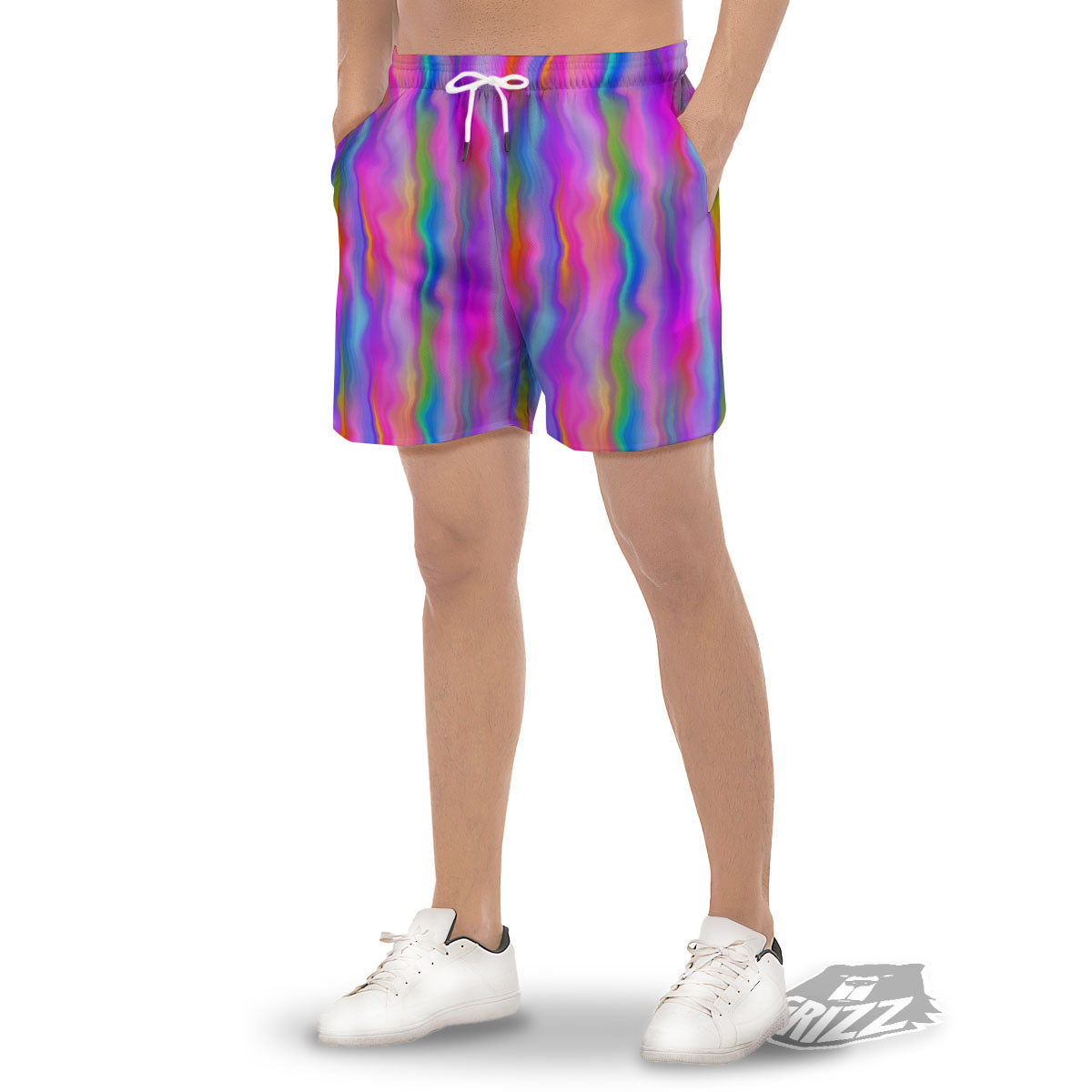 Gradient Psychedelic Print Pattern Men's Gym Shorts-grizzshop