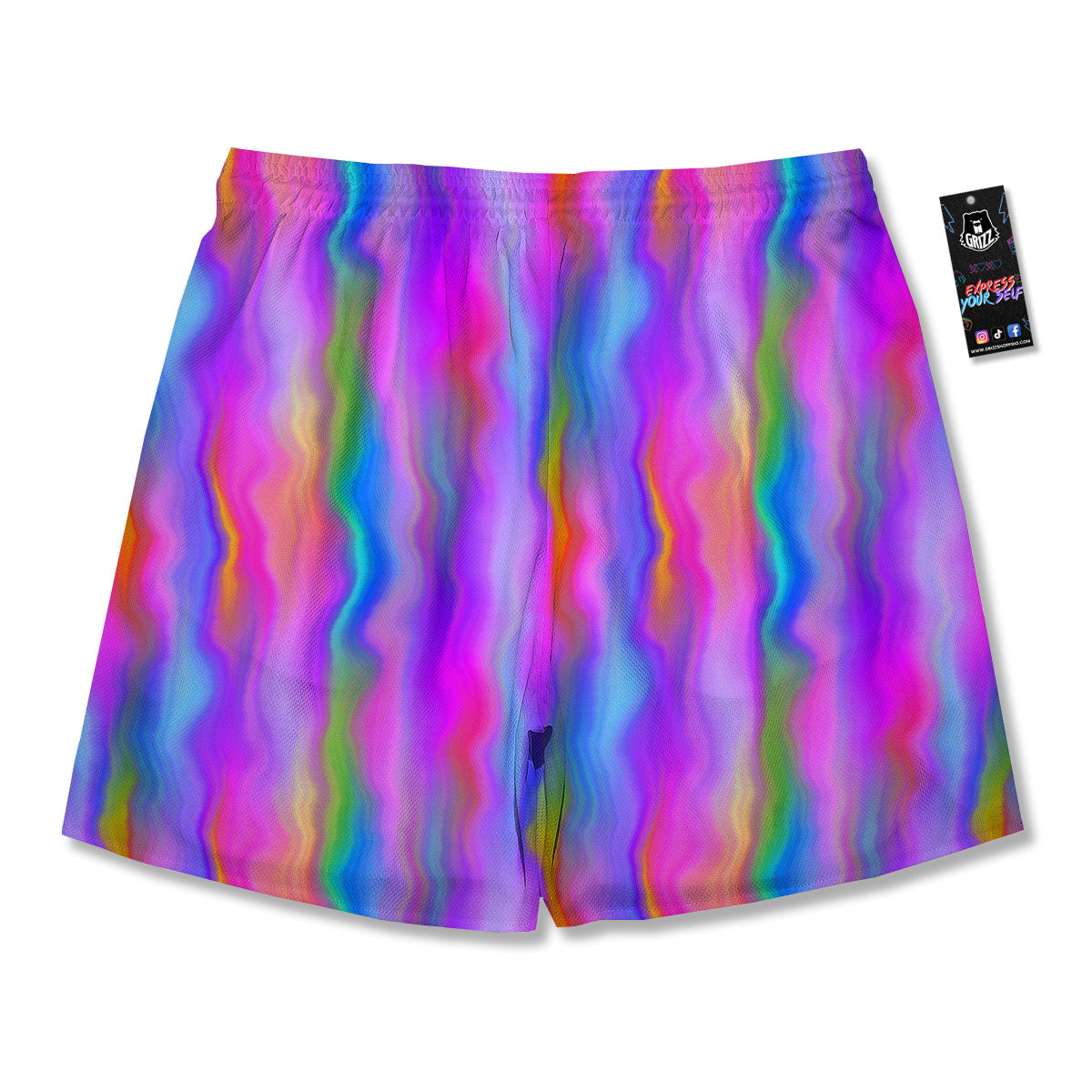Gradient Psychedelic Print Pattern Men's Running Shorts-grizzshop