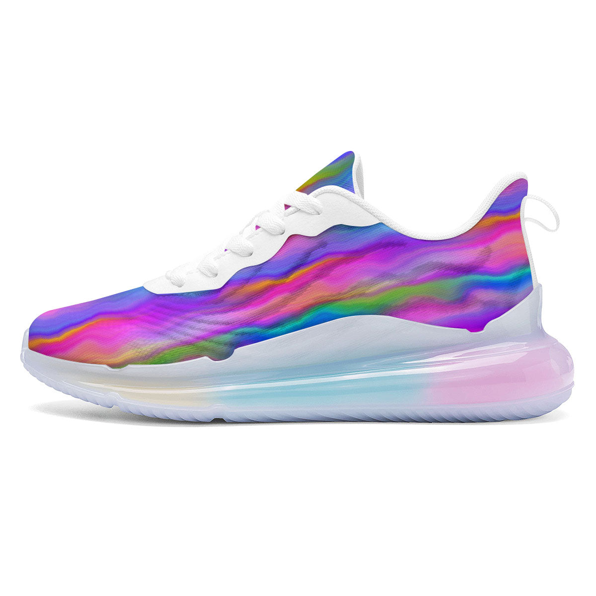 Gradient Psychedelic Print Pattern Running Sneakers-grizzshop