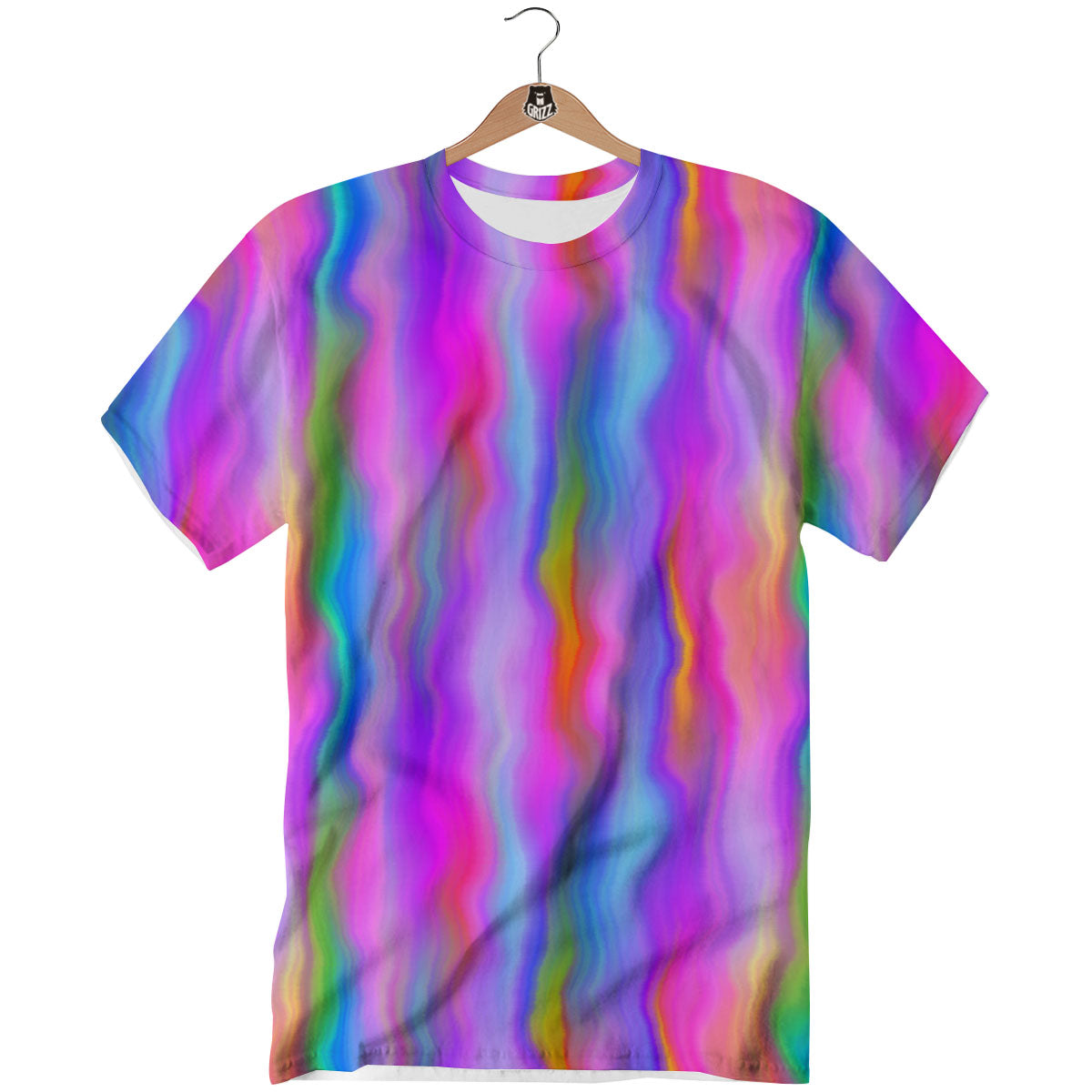 Gradient Psychedelic Print Pattern T-Shirt-grizzshop