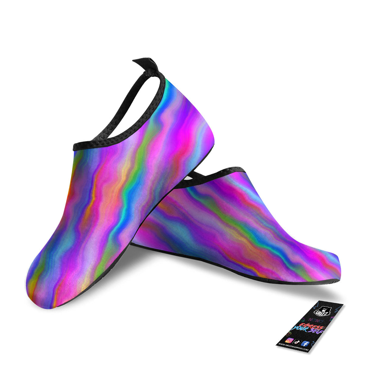 Gradient Psychedelic Print Pattern Water Shoes-grizzshop