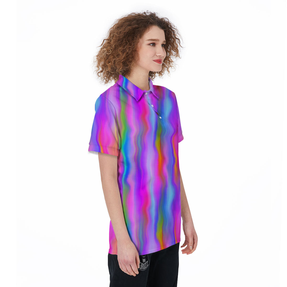 Gradient Psychedelic Print Pattern Women's Golf Shirts-grizzshop