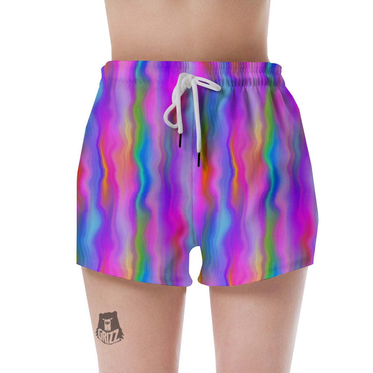 Gradient Psychedelic Print Pattern Women's Shorts-grizzshop