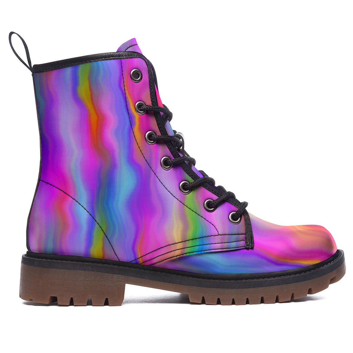 Gradient Psychedelic Print Pattern Work Boots-grizzshop