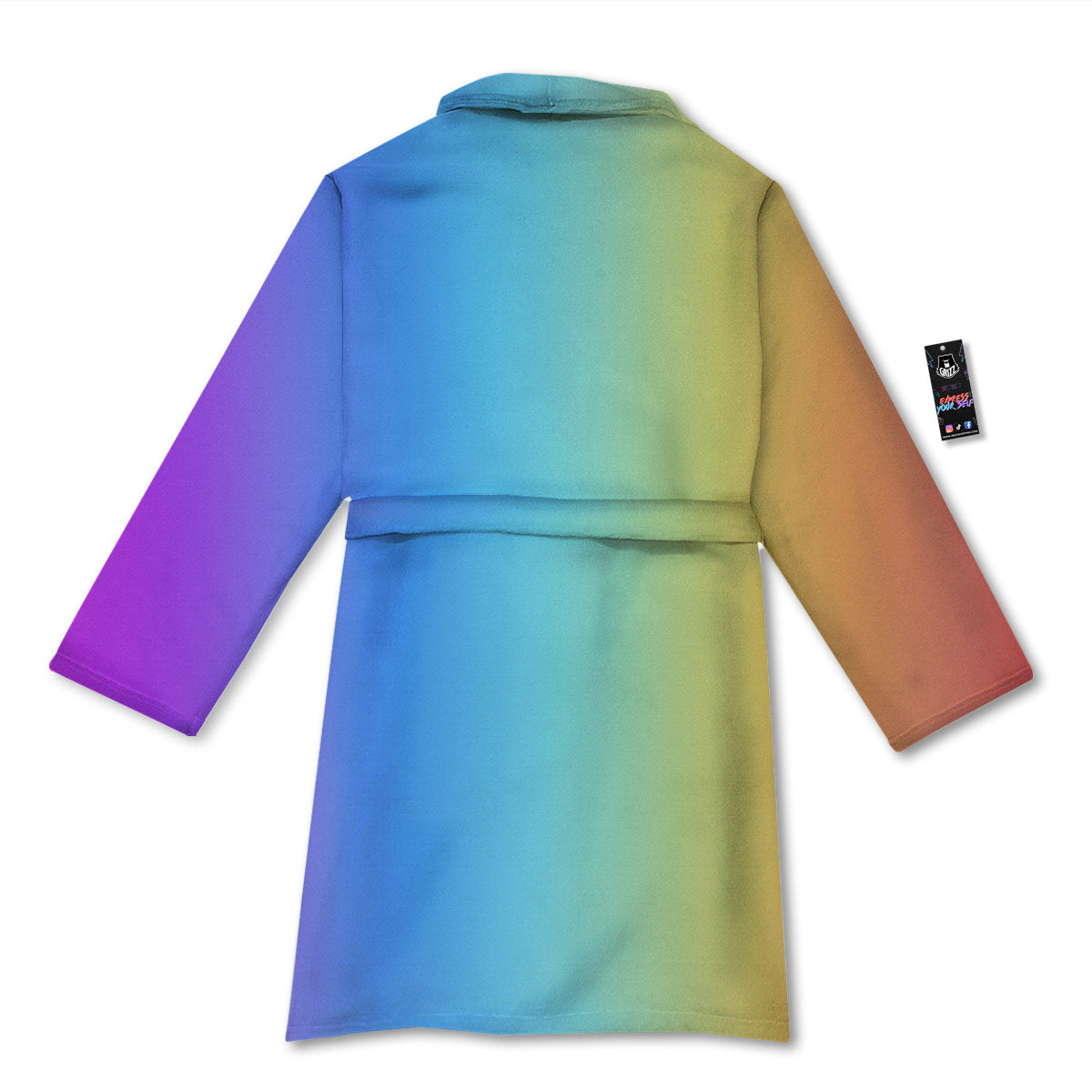 Gradient Rainbow Print Pattern Bathrobe-grizzshop