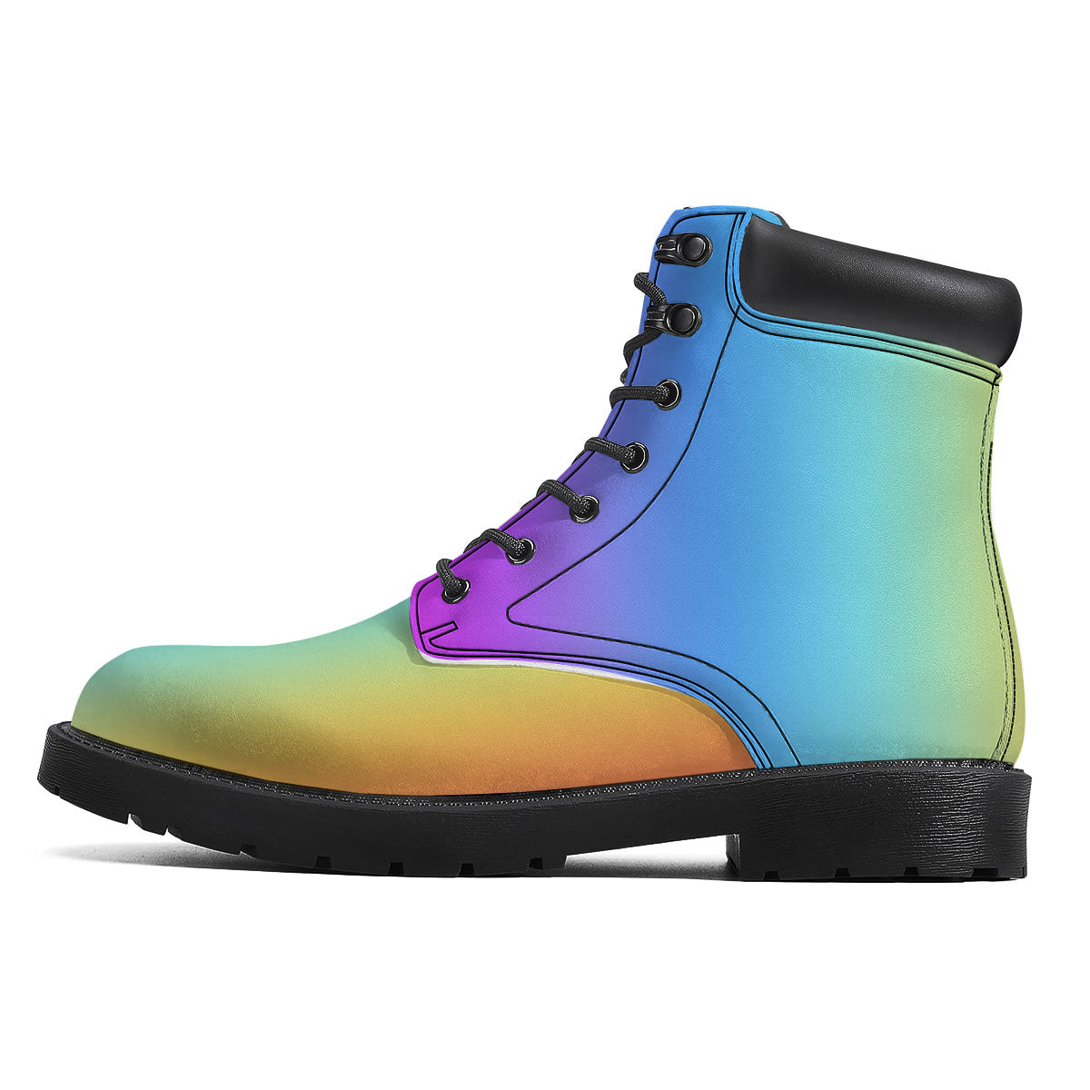 Gradient Rainbow Print Pattern Boots-grizzshop