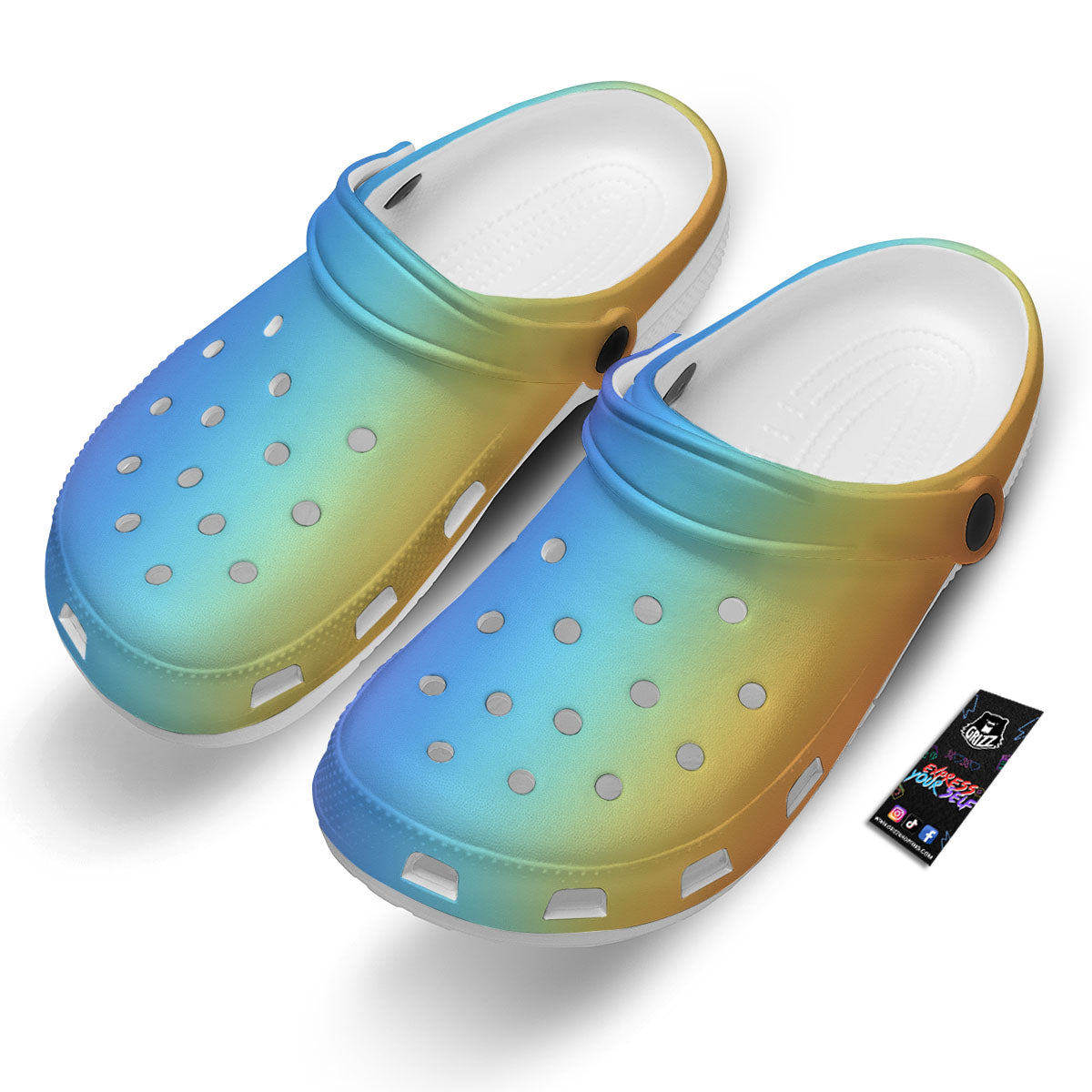 Gradient Rainbow Print Pattern Clog-grizzshop