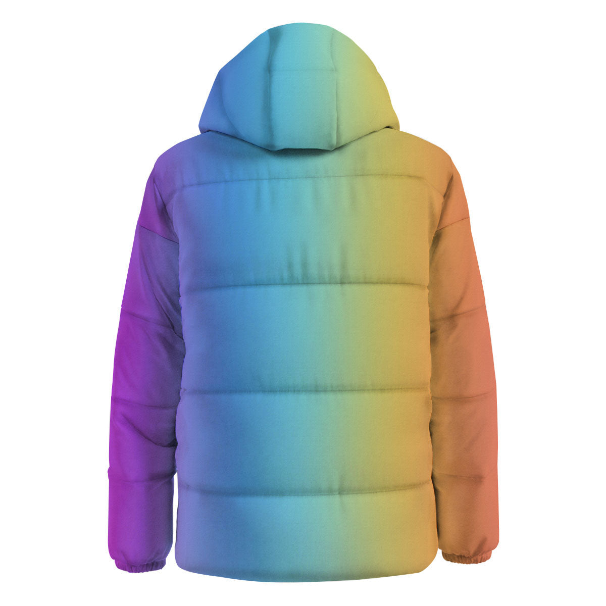 Gradient Rainbow Print Pattern Down Jacket-grizzshop