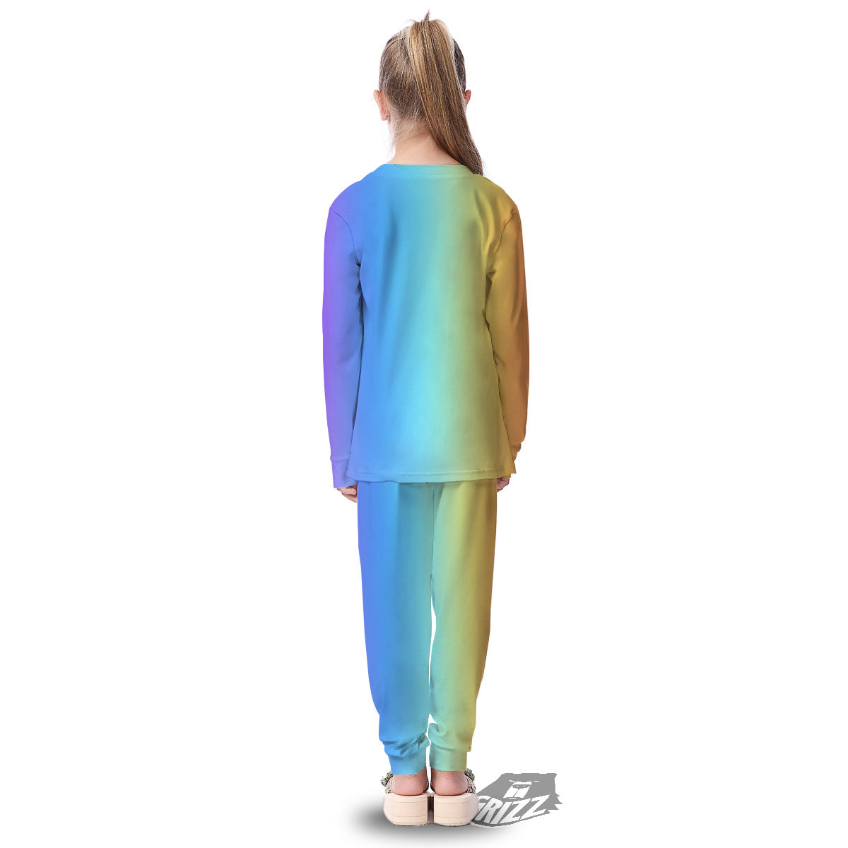 Gradient Rainbow Print Pattern Kid's Pajamas-grizzshop