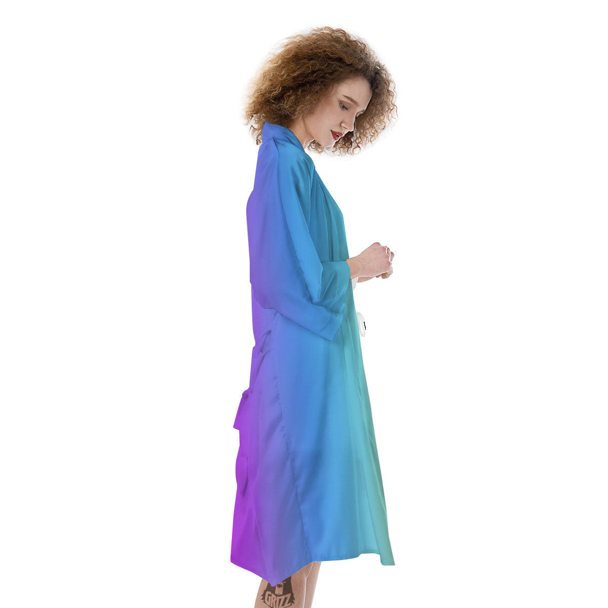 Gradient Rainbow Print Pattern Kimono-grizzshop