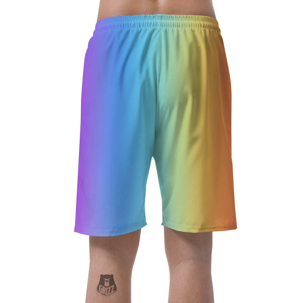 Gradient Rainbow Print Pattern Men's Shorts-grizzshop
