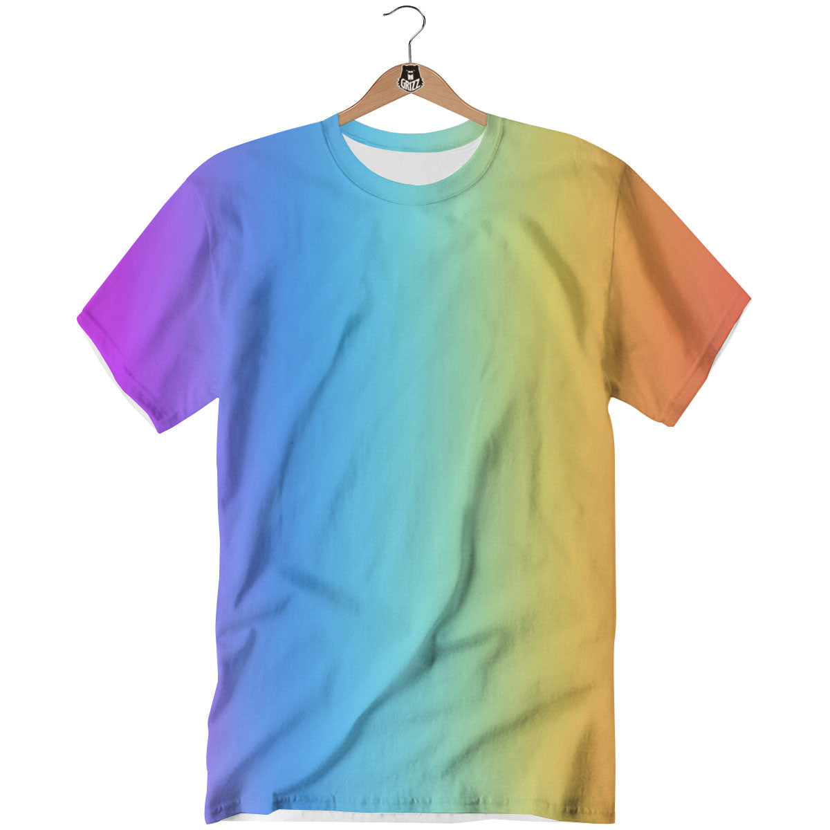 Gradient Rainbow Print Pattern T-Shirt-grizzshop